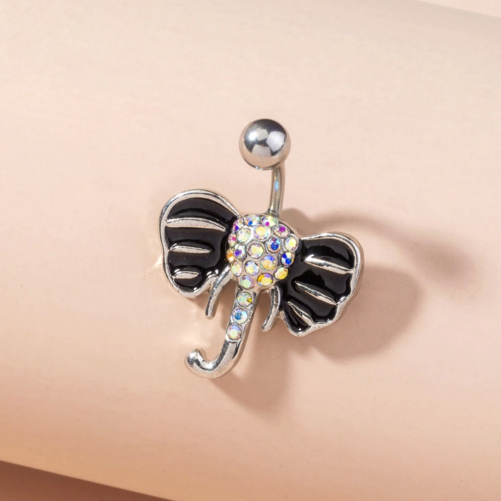 Female Diamond Animal Elephant Belly Button Nail