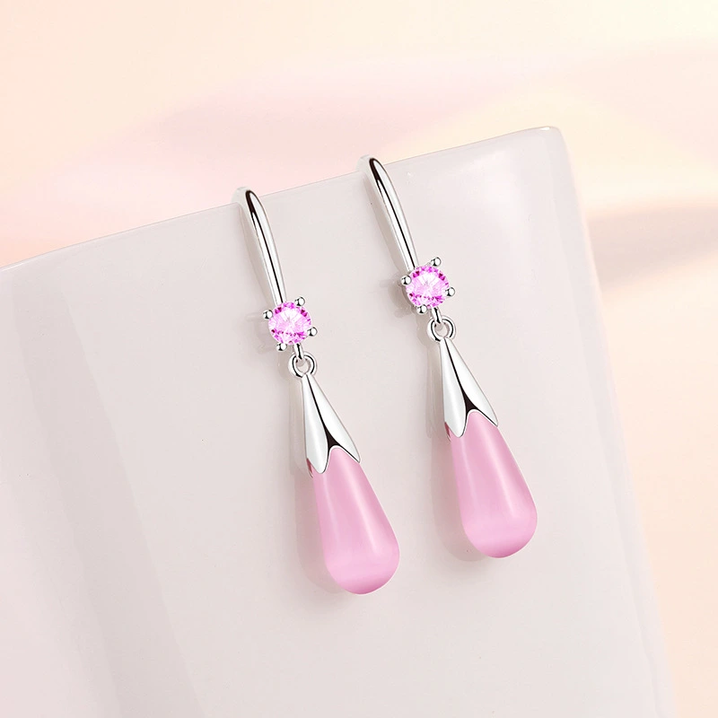 Drop  Women's Silver-plated Simple Temperament Long Earrings