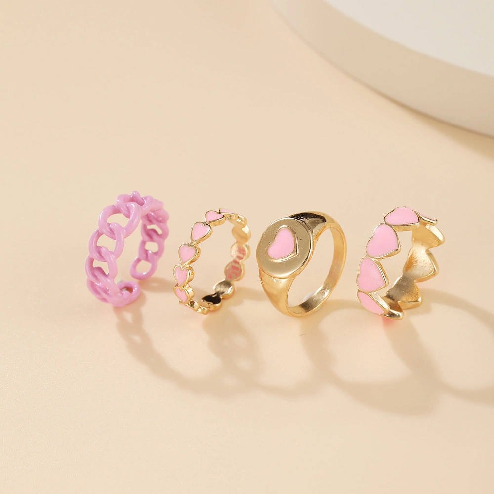 Creative Sweet Peach Heart Dripping Ring