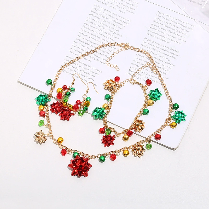 New Christmas Necklace Set Flower Color