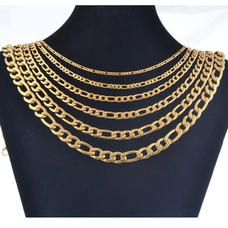 Hip Hop Golden Stainless Steel Necklace For Men And Women