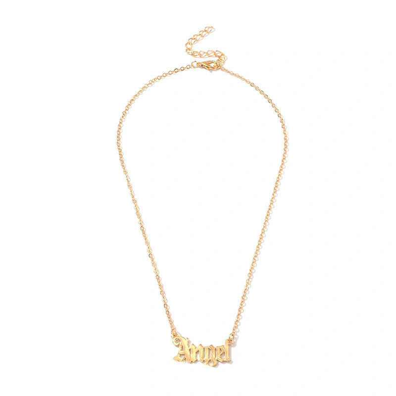 Simple Style Letter Angel Necklace Clavicle Chain