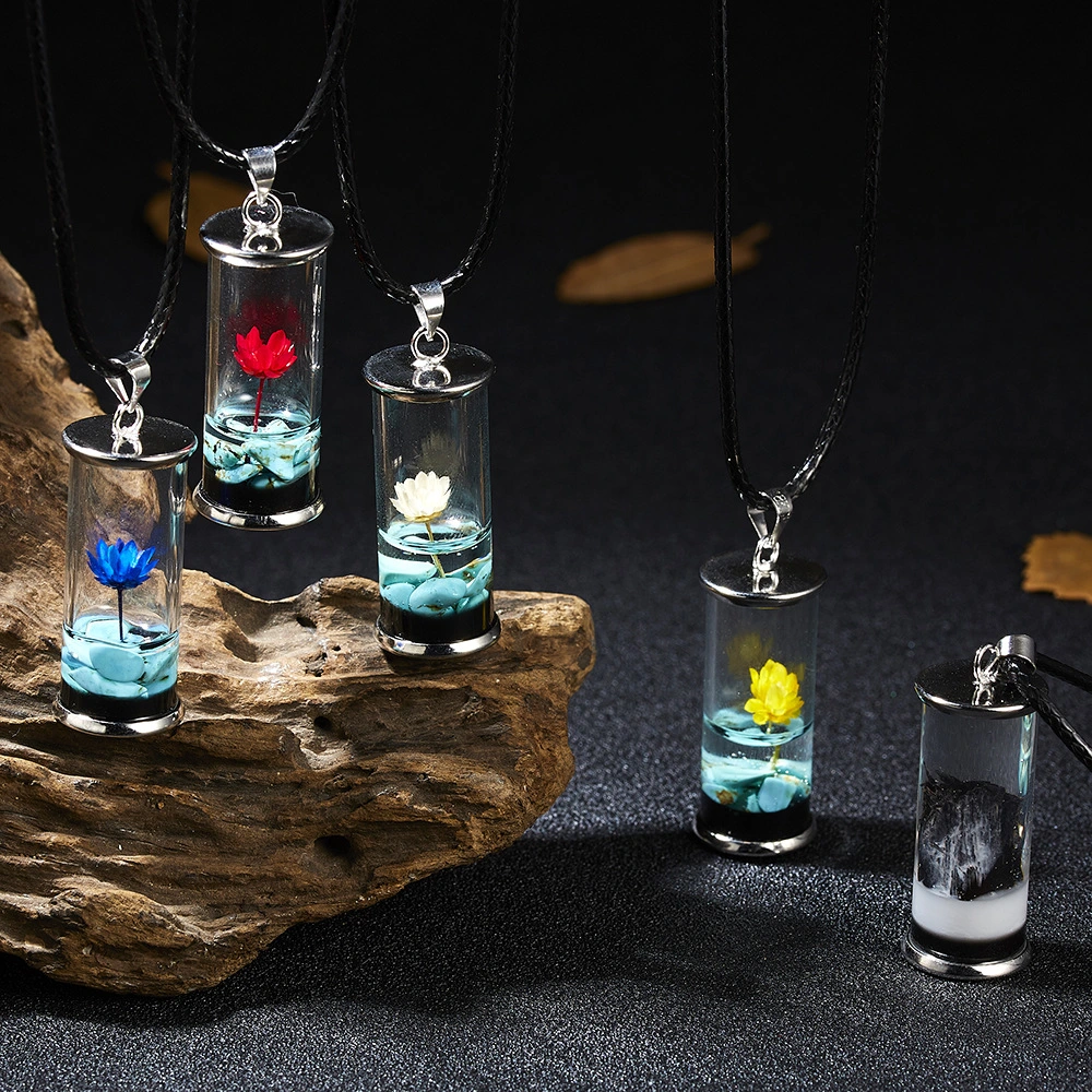 Fashionable Daisy Dried Flower Wishing Bottle Pendant Necklace Ideas