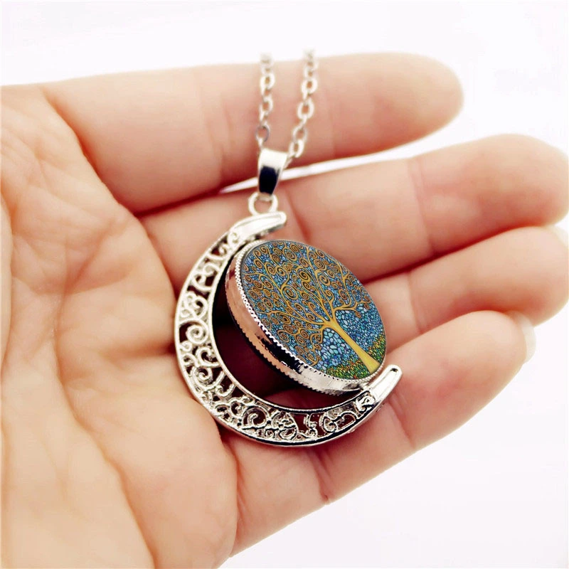 Alloy Tree Of Life Time Gemstone Necklace