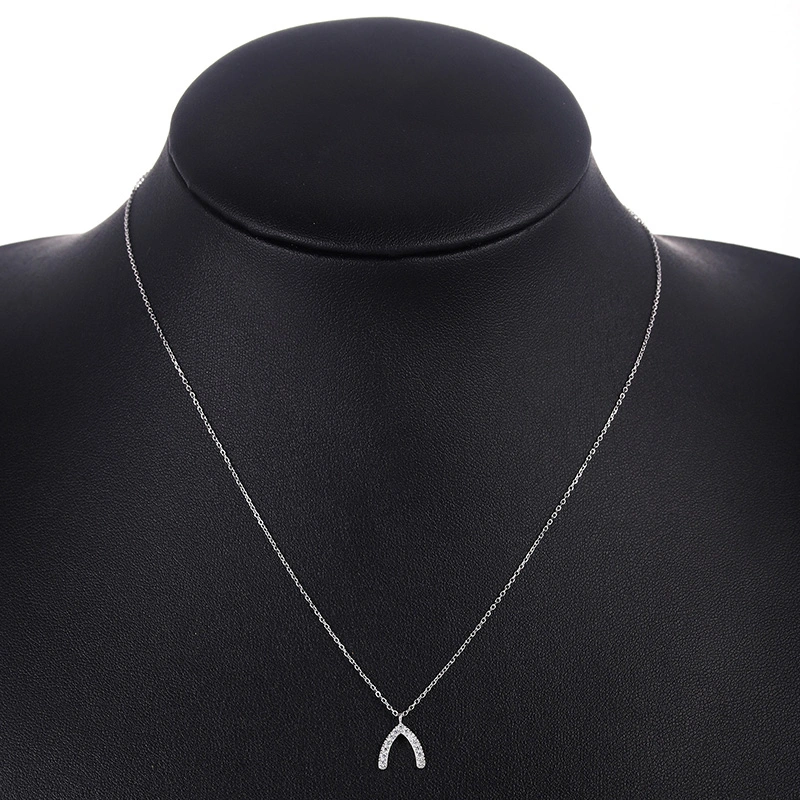 Inverted V-shaped Sterling Silver Clavicle Chain Jewelry