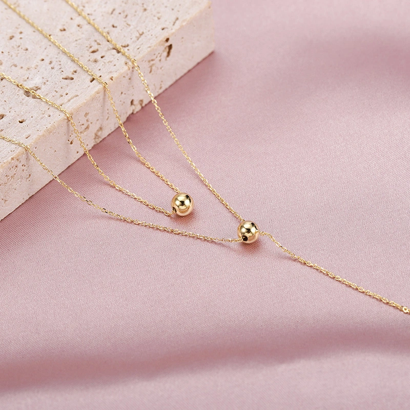 Simple Metal Bead Necklace Female Accessories