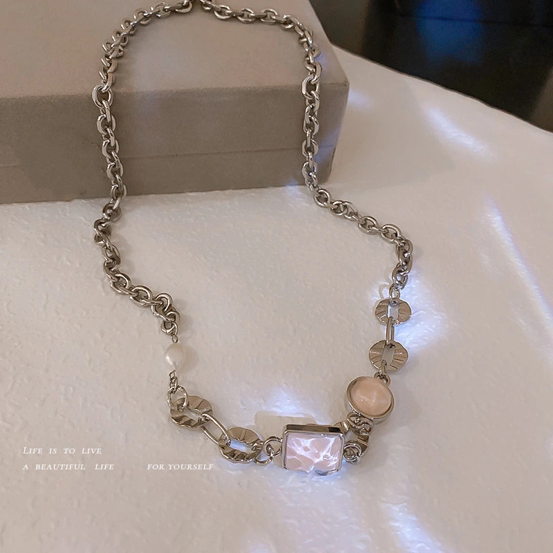 Freshwater Pearl Geometric Necklace Female Autumn