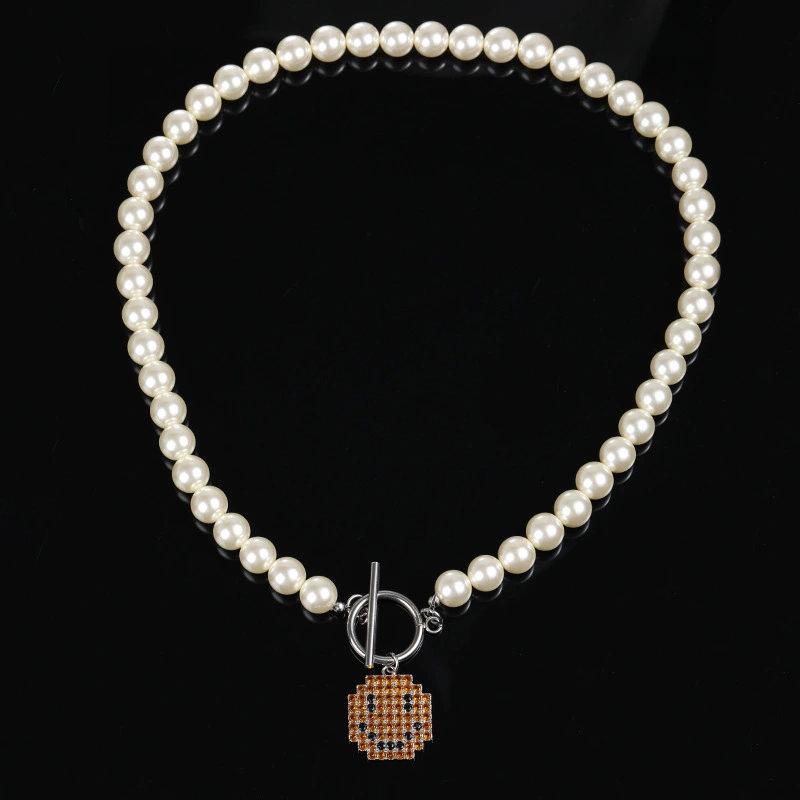 OT Buckle Pearl Necklace Ins Temperament Clavicle Chain