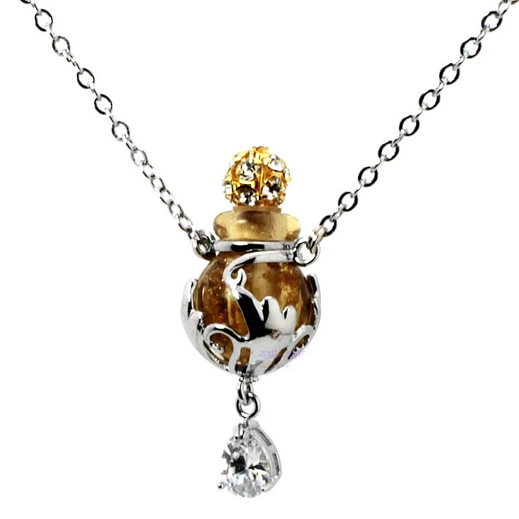 Simple And Fashionable Glass Essential Oil Bottle Necklace