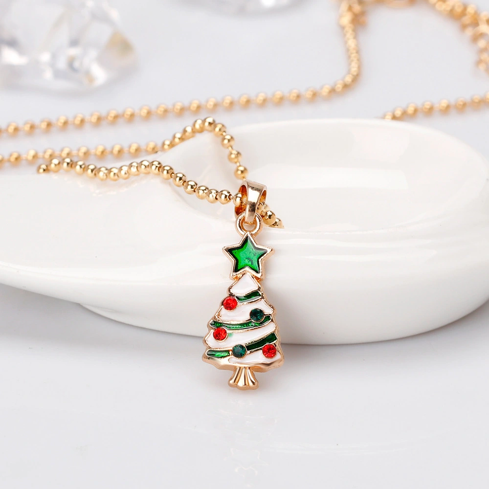 Christmas Tree Hat Old Man Pendant  Necklace