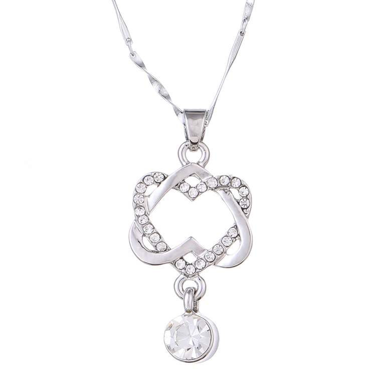 Double Heart Twine Heart-to-heart Pendant Clavicle Chain