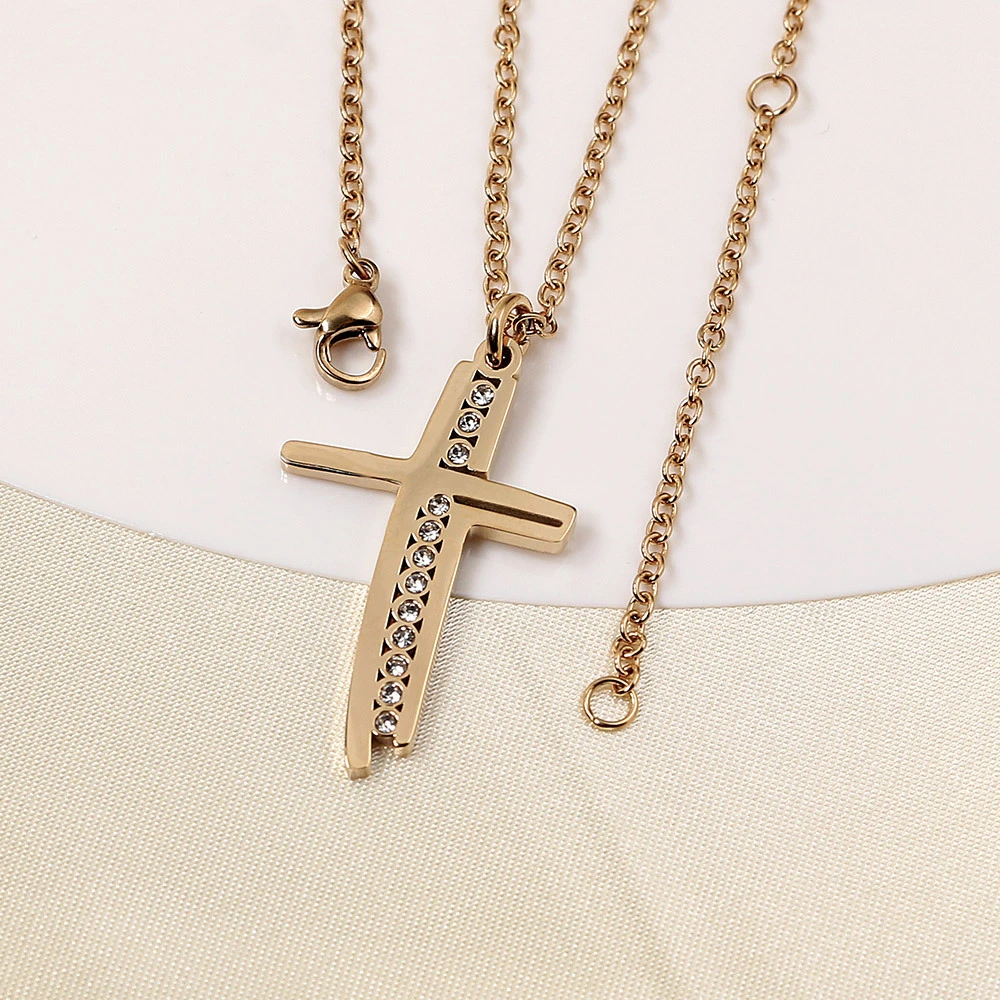 Diamond Cross Necklace Electroplating Trendy Male And Female Hip Hop