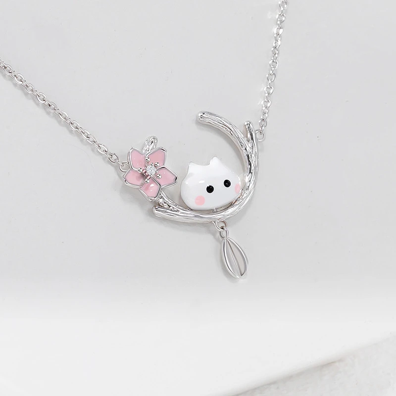 Flower Bud Peekaboo Necklace Female Wild And Cute