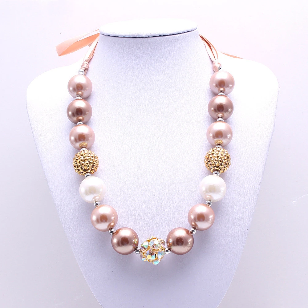 New Bandage Gold Diamond Ball Children's Necklace