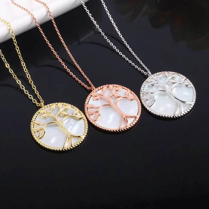 Natural Fritillary Necklace Tree Of Life Clavicle Chain