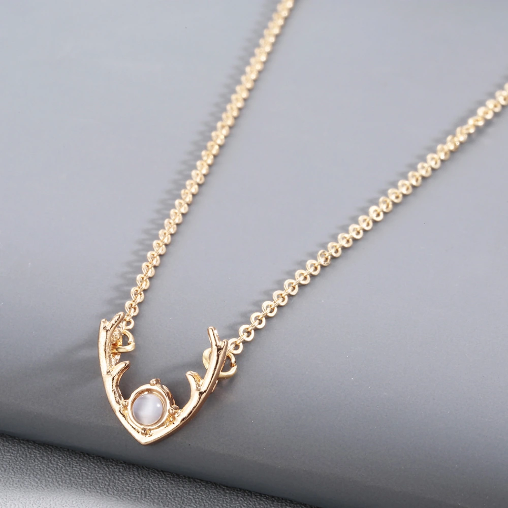 Alloy Elk Necklace Pendant Clavicle Chain