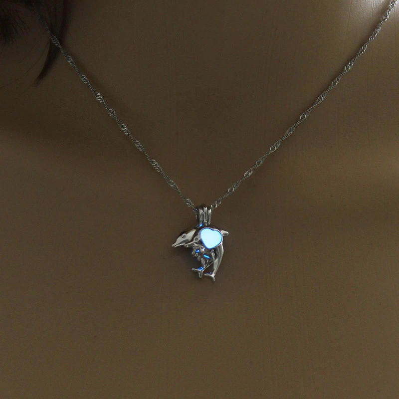 Multi-colored glow-in-the-dark Dolphin DIY necklace