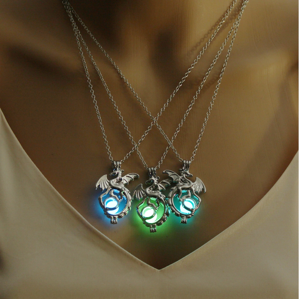 Glow-in-the-dark Dragon Hollow Out DIY Necklace
