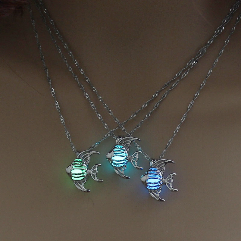 Glow-in-the-dark Goldfish hollow-out diy necklace