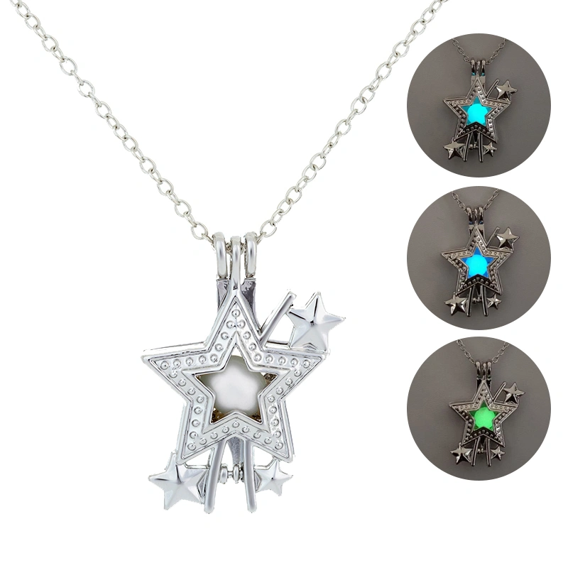 Glow-in-the-dark hip-hop rock star necklace