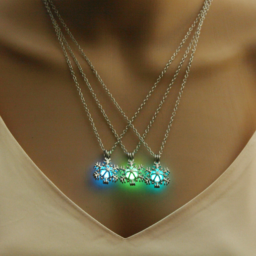 GLOW-IN-THE-DARK SNOWFLAKE HOLLOWED-OUT DIY necklace