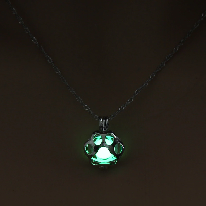 Halloween multi-colored glow-in-the-dark dog Claw hollowed-out diy necklace