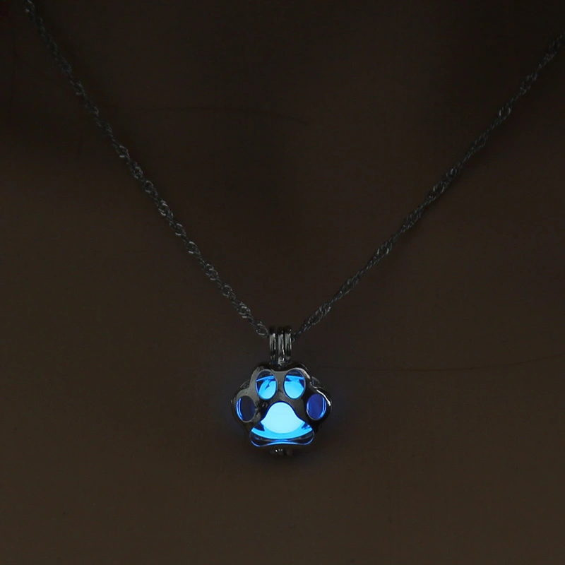 Halloween multi-colored glow-in-the-dark dog Claw hollowed-out diy necklace