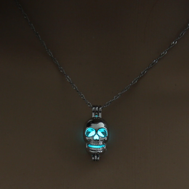 Halloween multi-colored glow-in-the-dark Skeleton hollow-out diy necklace
