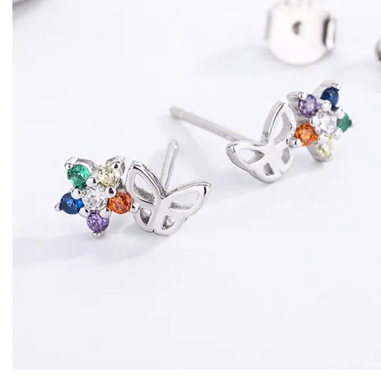 Pure Silver Jewelry Butterfly Earrings Factory Direct Supply