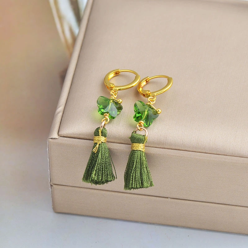 Ear Jewelry European And American New Hit Color Tassel Earrings Earrings