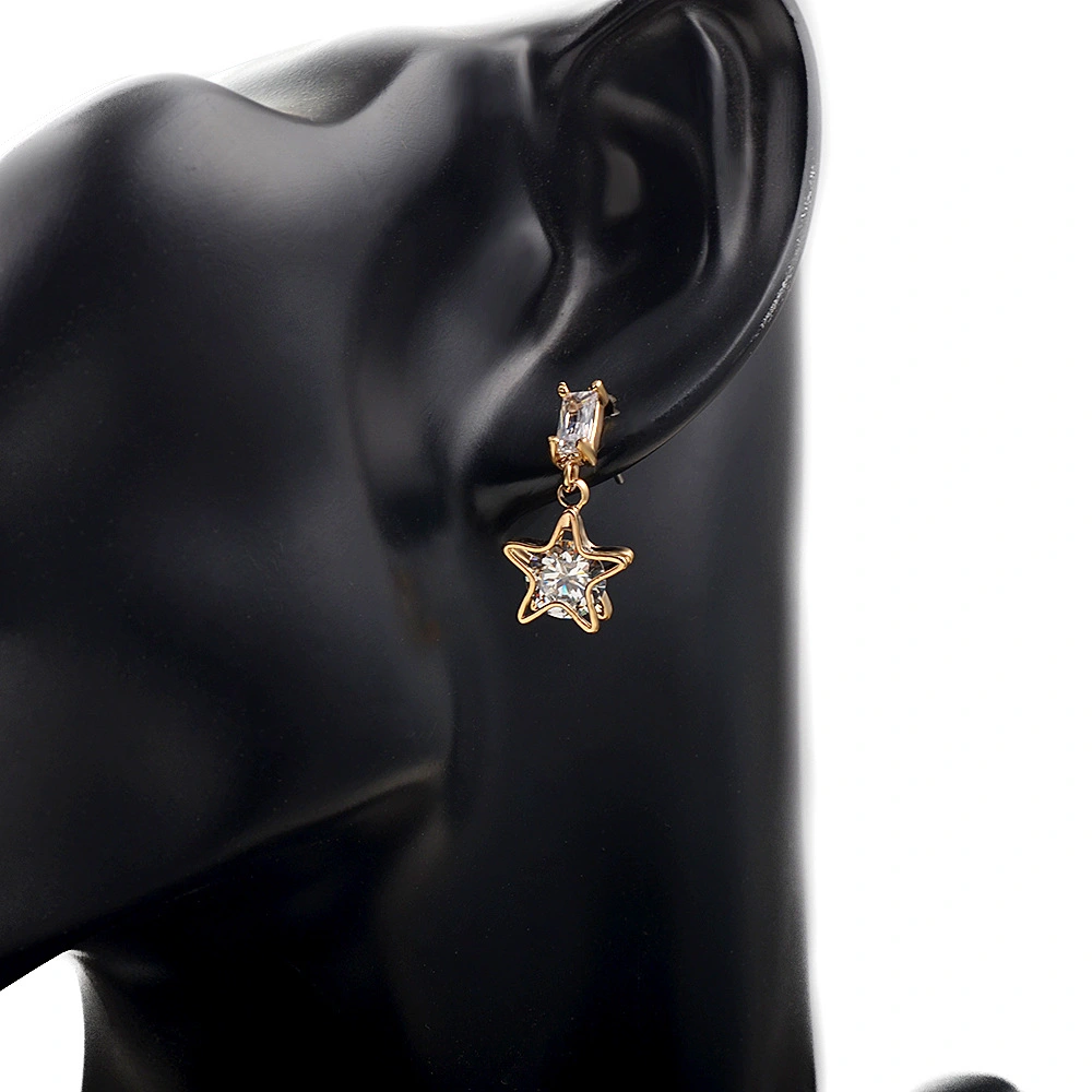 Korean Temperament Star Short Elegant Zircon Earrings Fashion Women