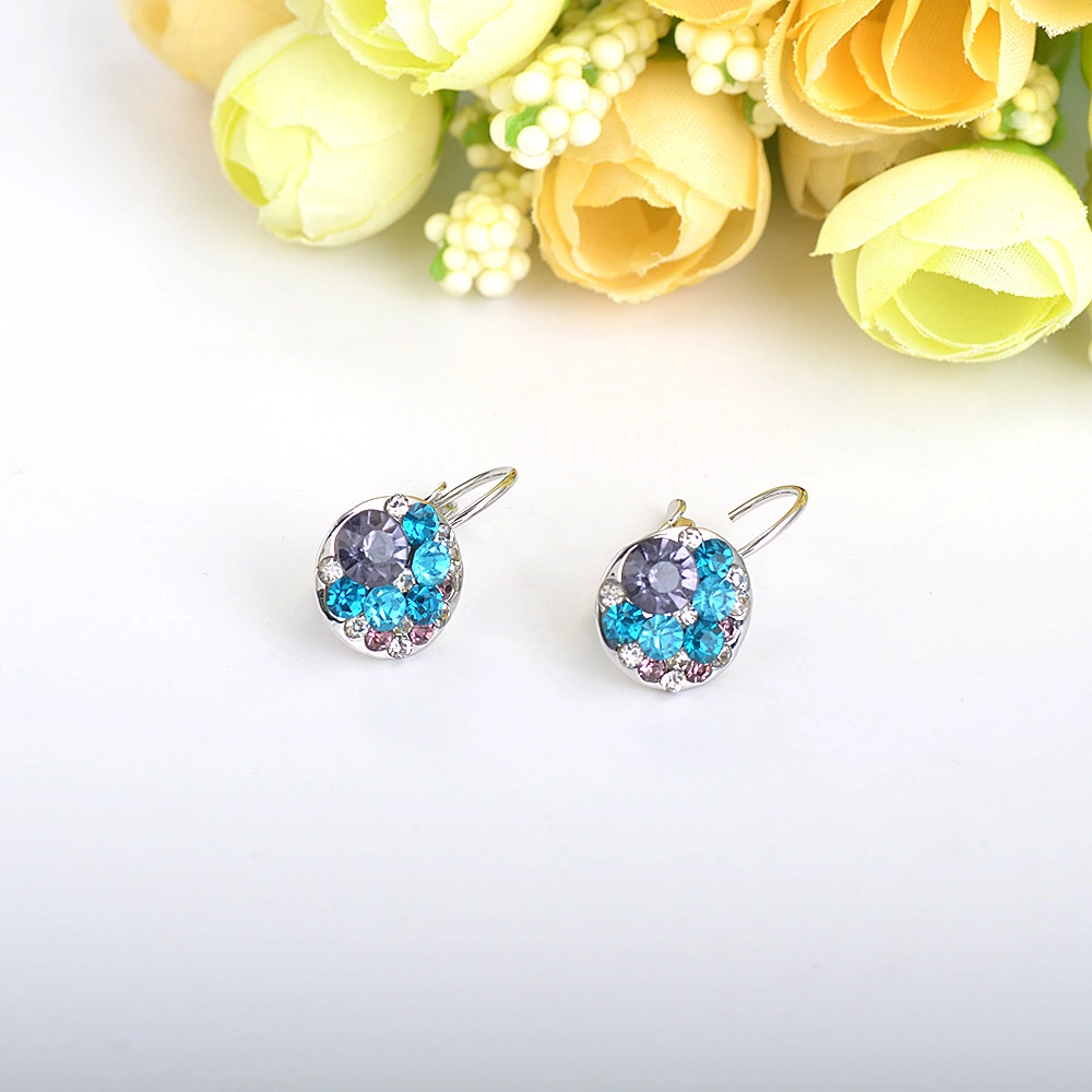 Korean Version Of Colorful Crystal Full Diamond Earrings Earrings