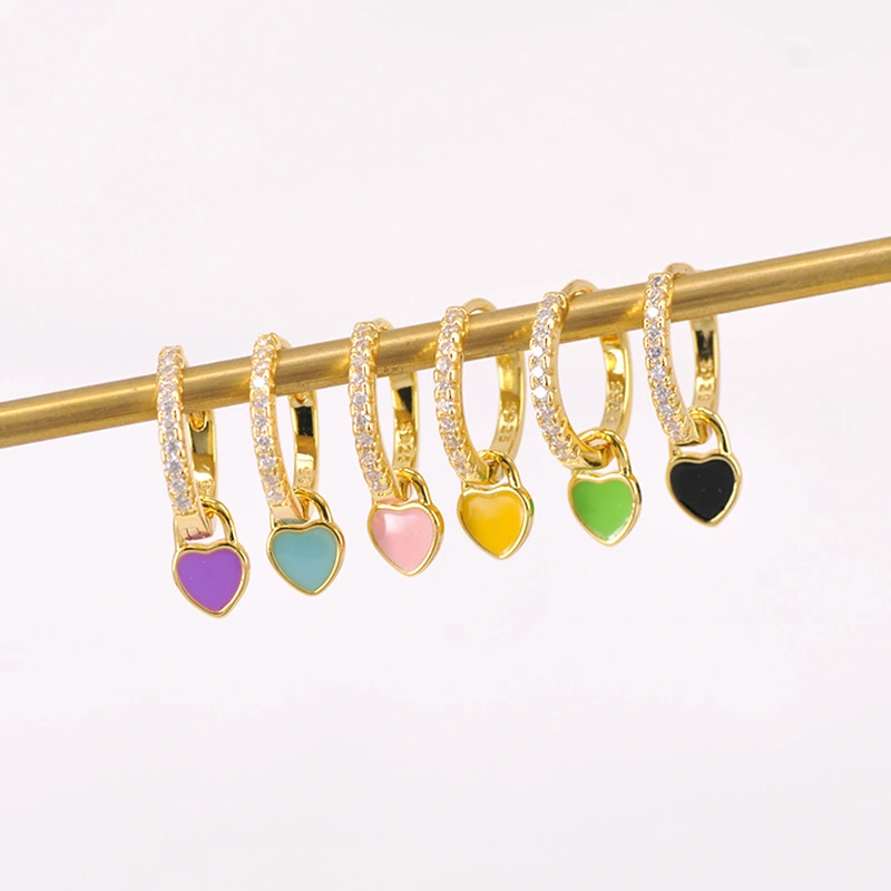 Simple Multicolor Love Geometric Earrings