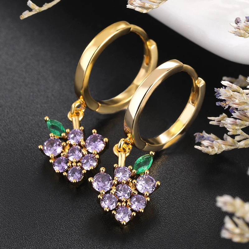 Grape Cherry Pineapple Fruit Earrings
