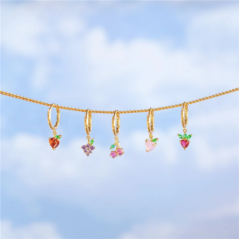 Grape Cherry Pineapple Fruit Earrings