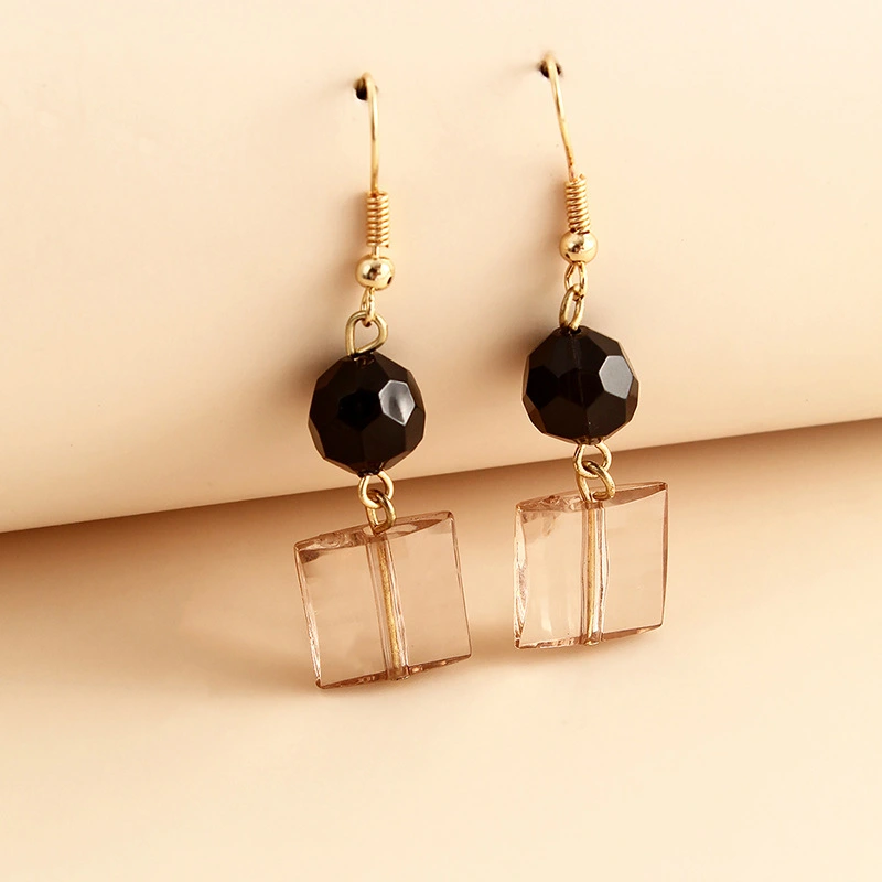 New Black Acrylic Irregular Earrings