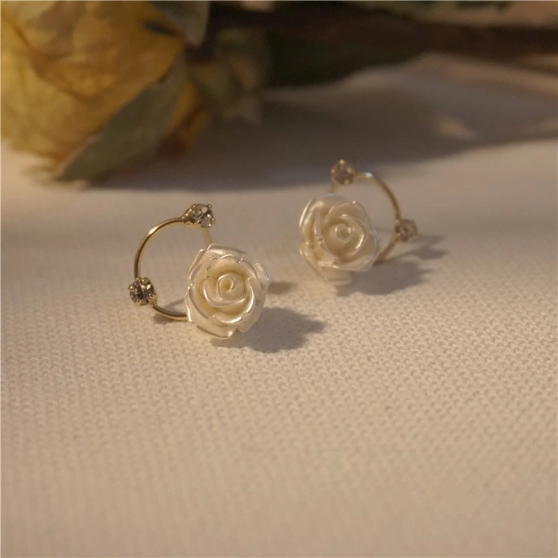 Flower S925 Silver Needle Diamond Stud Earrings