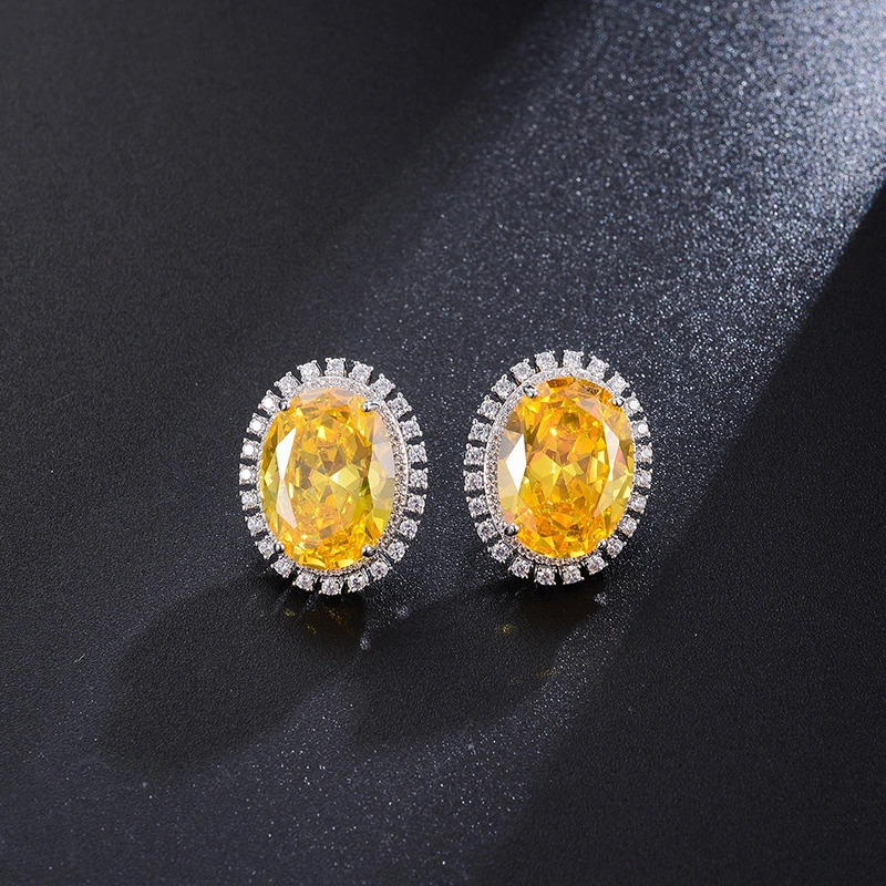 Temperament Female Gentle And Thin Wild Copper Zircon Earrings