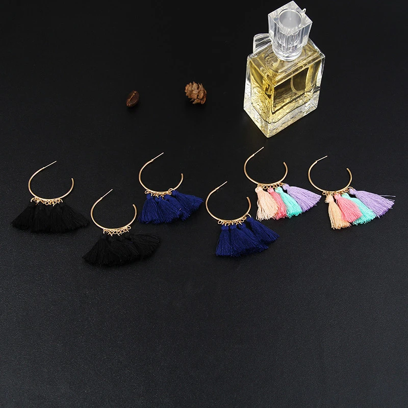 European And American Creative Trendy Wool Tassel Earrings