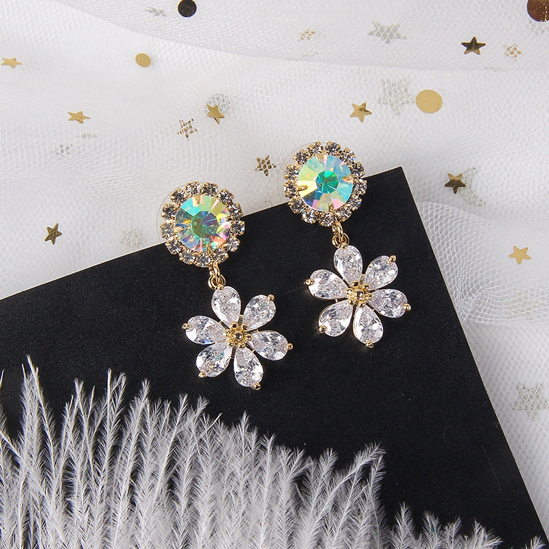 Earrings, Ear Clips Without Pierced Ears, Crystal Flowers Are Sweet