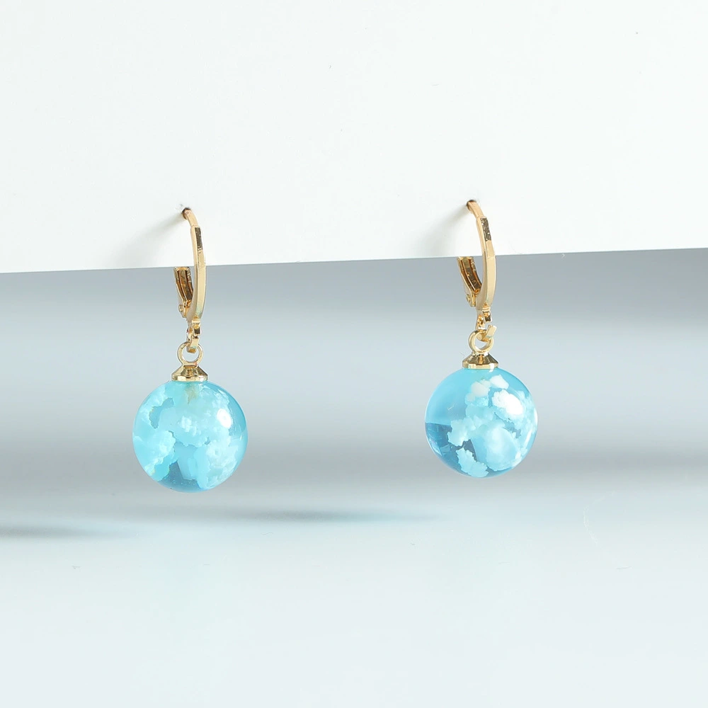 European And American Fashion Jewelry Transparent Resin Blue Sky