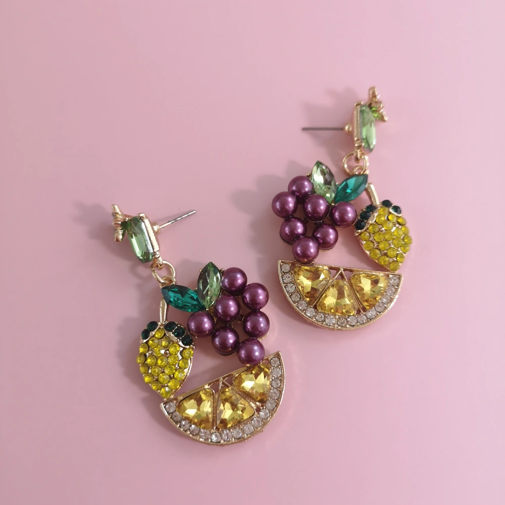 New Fruit Lemon Grapefruit Stud Earrings