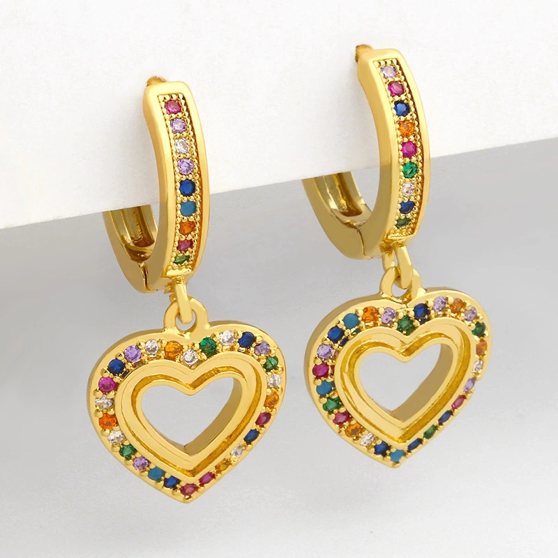 Fashion Exaggerated Personality Creative Heart-shaped Earrings Women