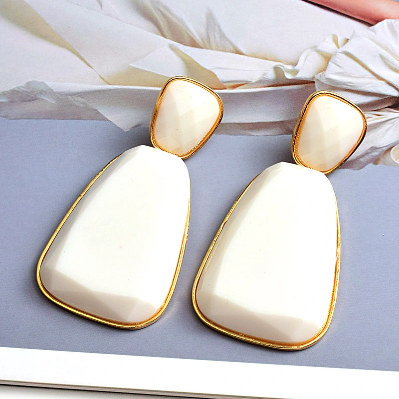 Fashion Earrings Long Resin Geometric Shape Earrings Jewelry