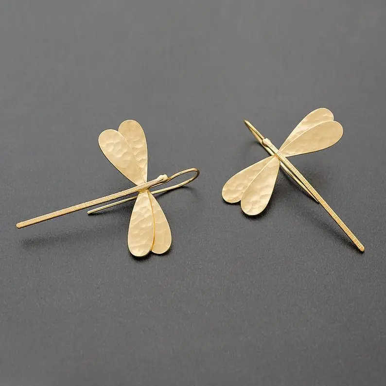 Fashionable Personality Three-dimensional Dragonfly Long Earrings