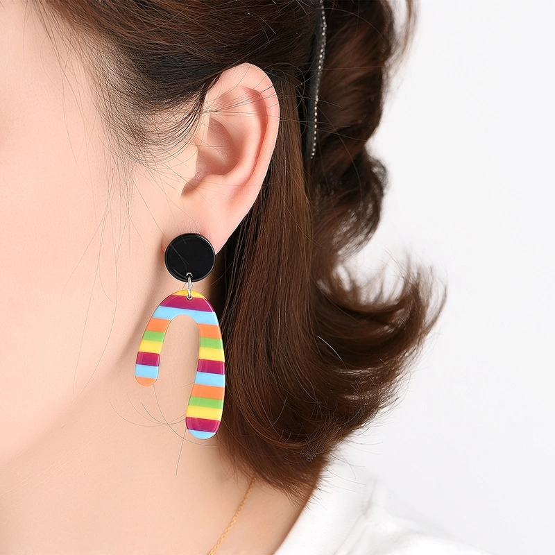 European And American Fashion Acrylic Geometric Earrings