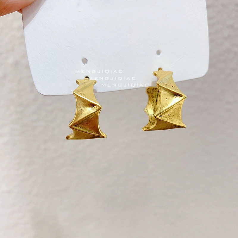 Korean Metal Bow Stud Earrings Simple