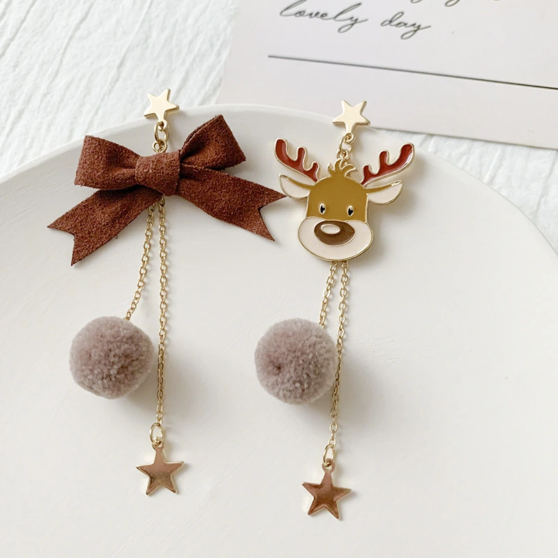 Elk Earrings Christmas Women's Decorative Earrings Long Earrings