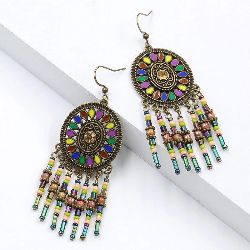 Fashion Alloy Retro Golden Tassel Earrings