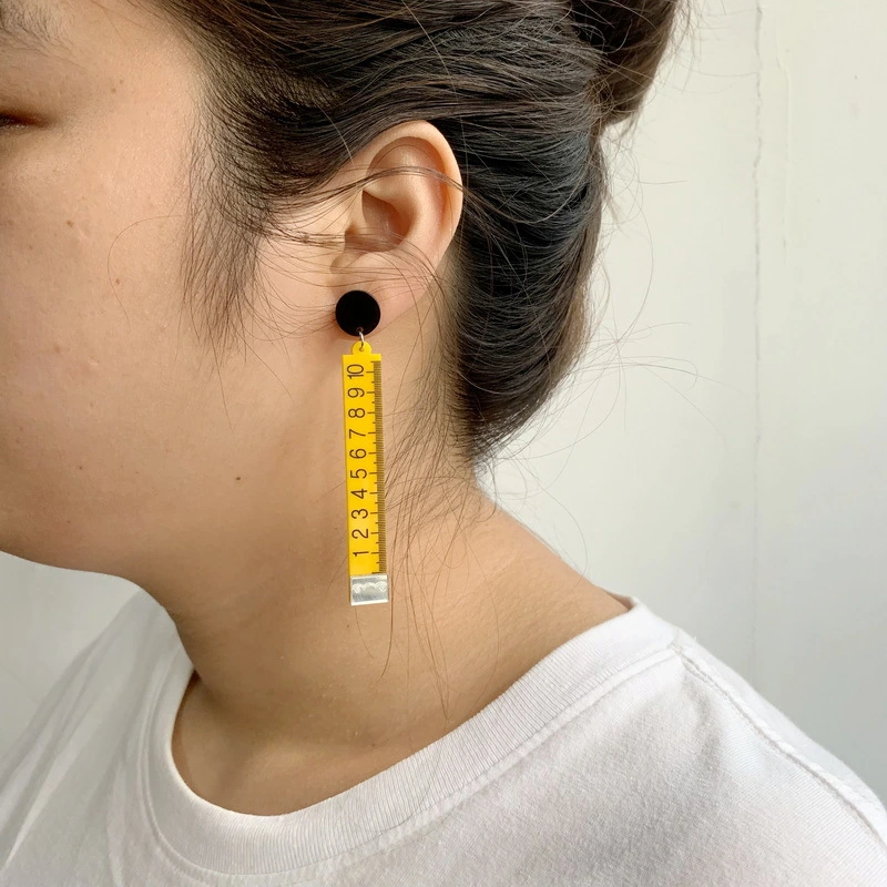 Ruler Scale Niche Design Earrings